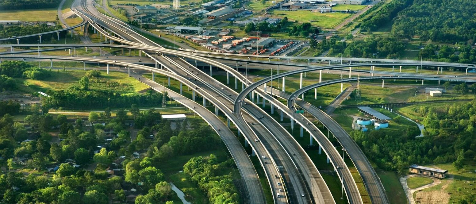 Birds eye view of road